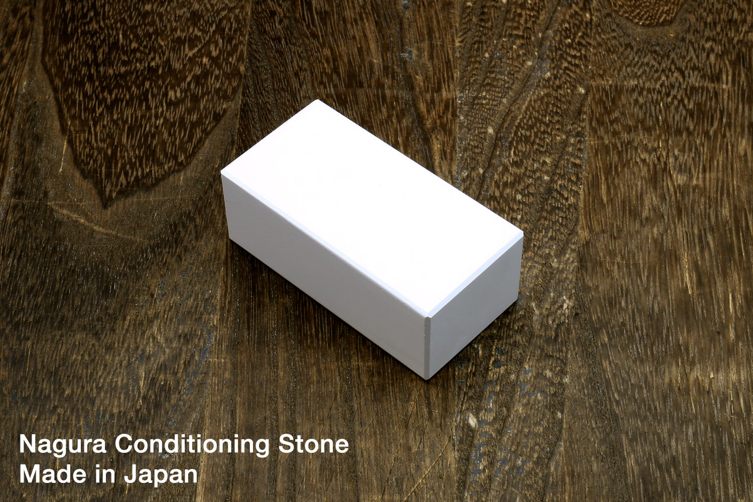 Conditioning stone block for sharpening, white rectangular stone