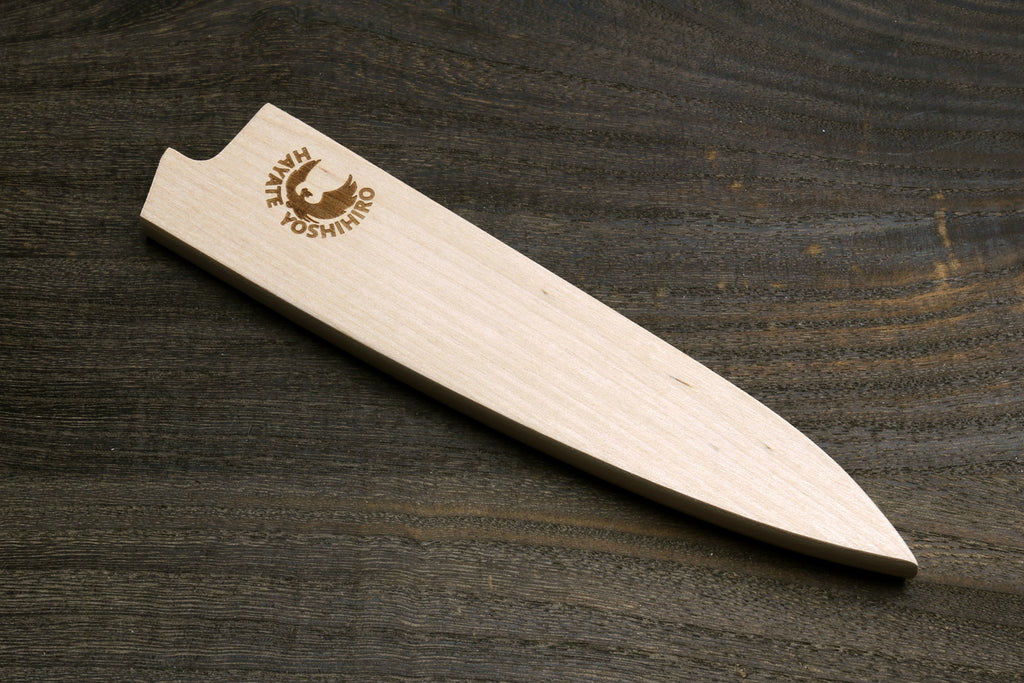 Oak wood saya blade protector, light wood sheath with stamped logo