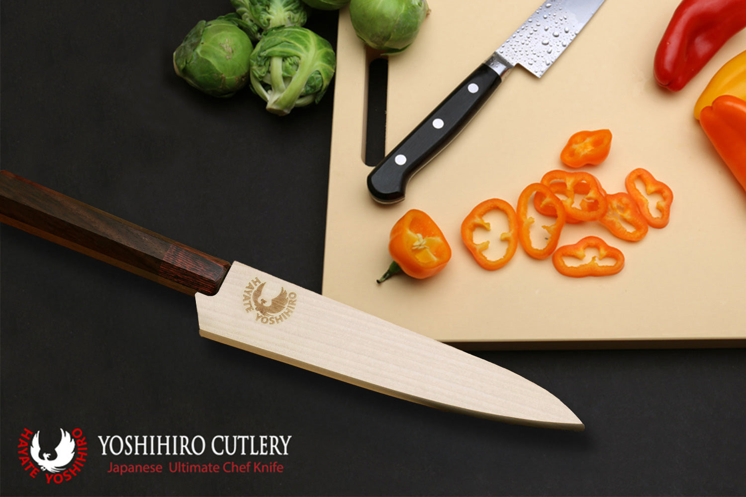 Oak wood saya blade protector for petty knife, light cover with cutout slot