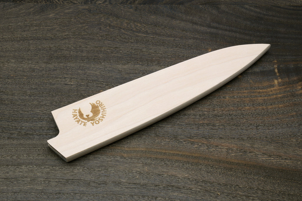 Oak wood saya blade protector for petty knife, light wood cover with logo