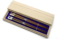 Lacquered wood chopsticks twin pair in light wood presentation box