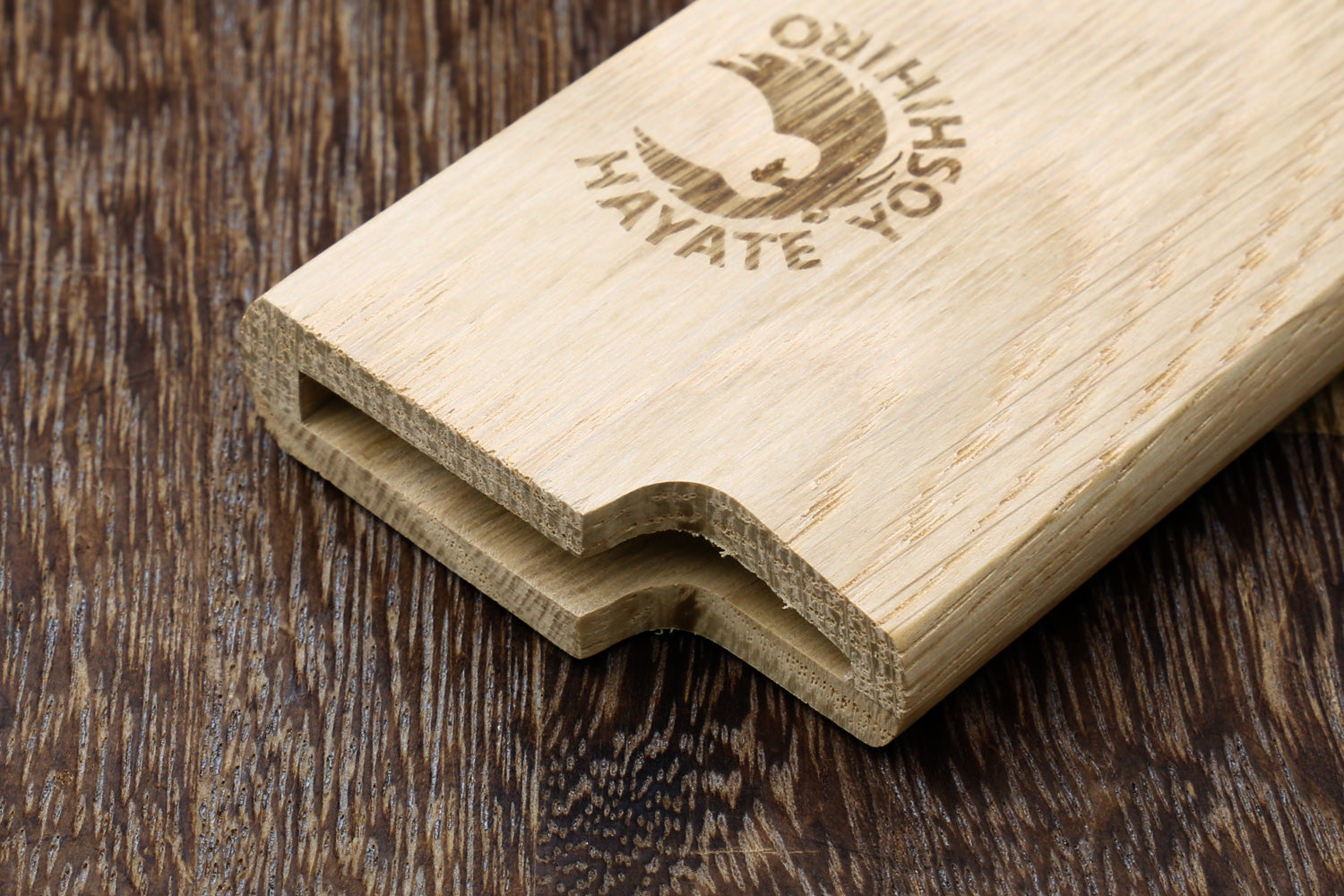 Yoshihiro magnetic oak saya cover, open channel with matching wood insert