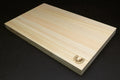 Japanese cypress cutting board with Yoshihiro logo on corner