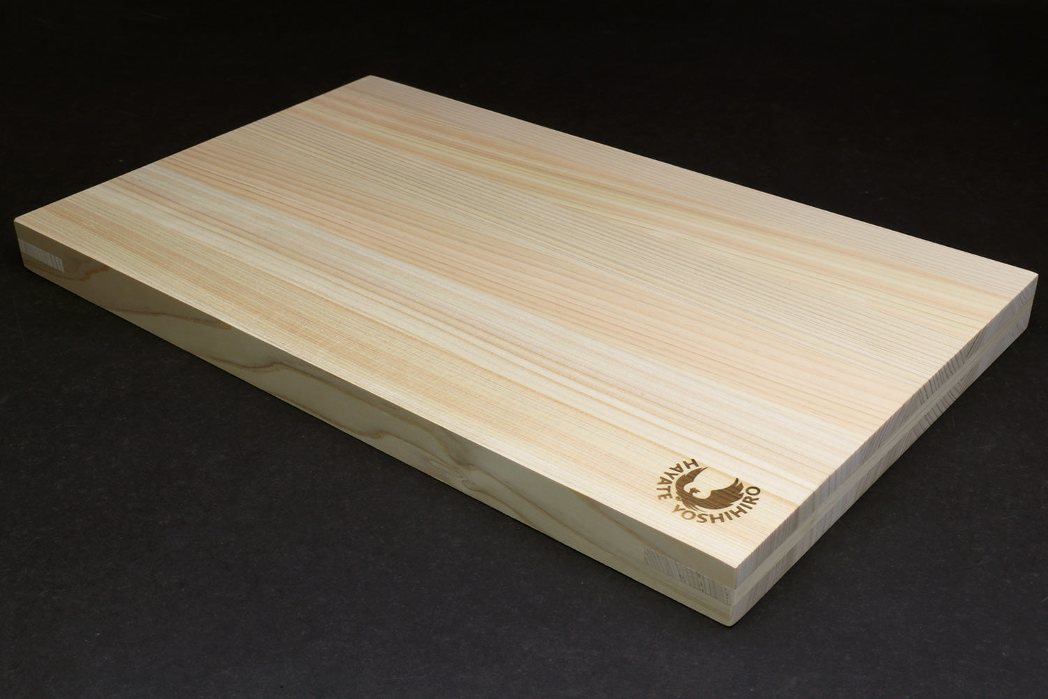 Japanese cypress cutting board with Yoshihiro logo stamp