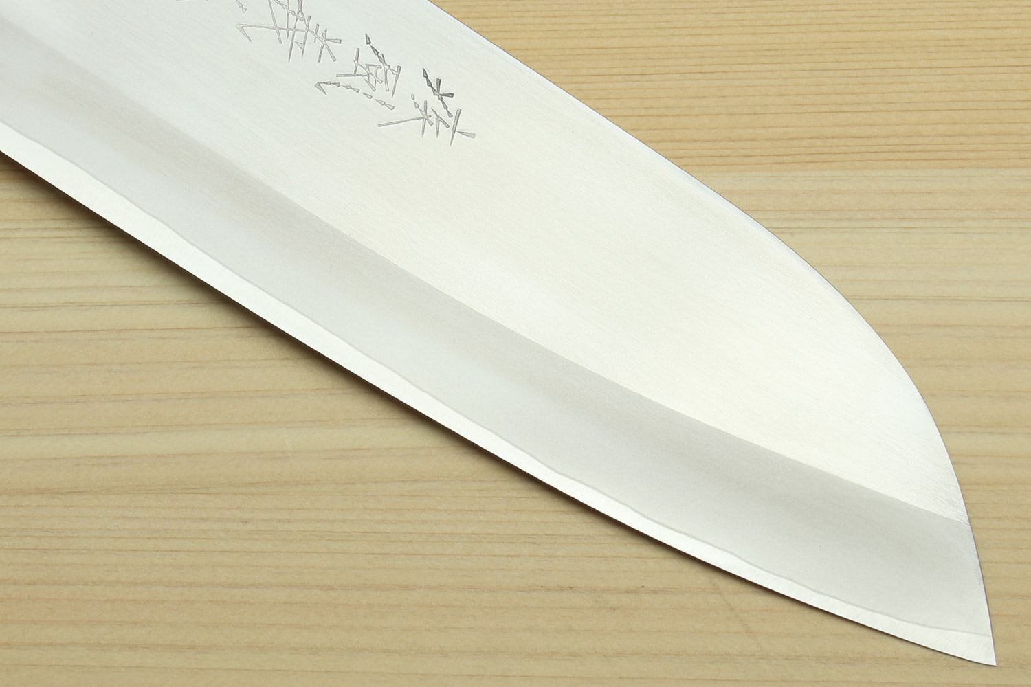 Santoku chef's knife silver blade with etched marks