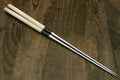 Sushi tweezers pair with light wood handles and stainless steel tips