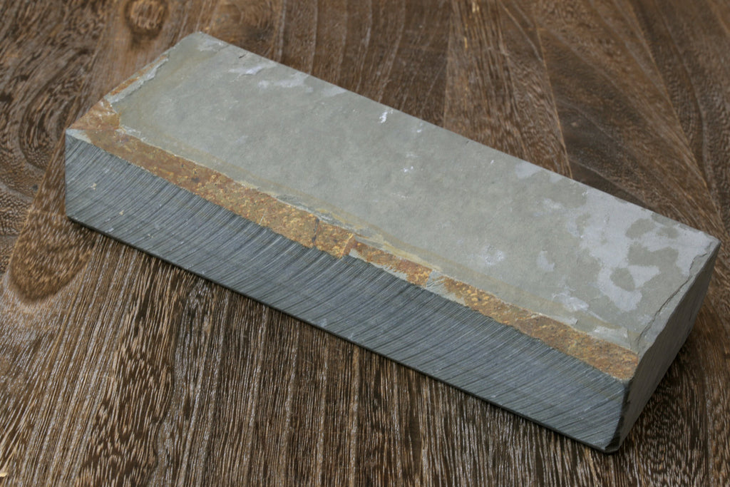 Yoshihiro whetstone finishing stone, pale gray rectangular block with side strip