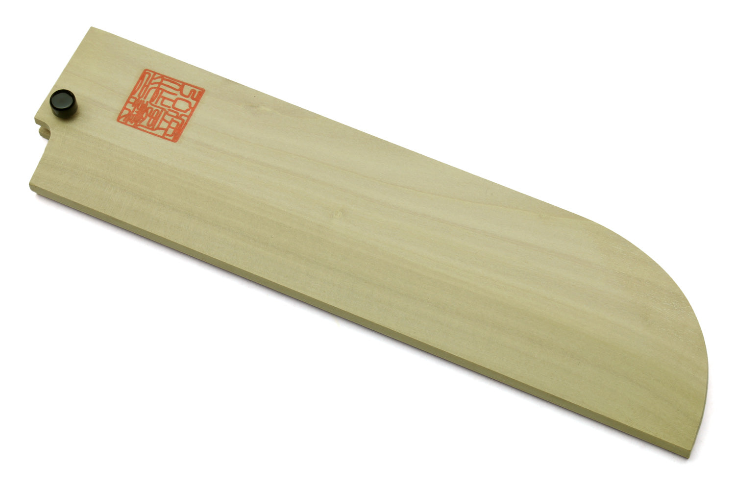 Natural wooden saya cover with rounded tip and black end knob