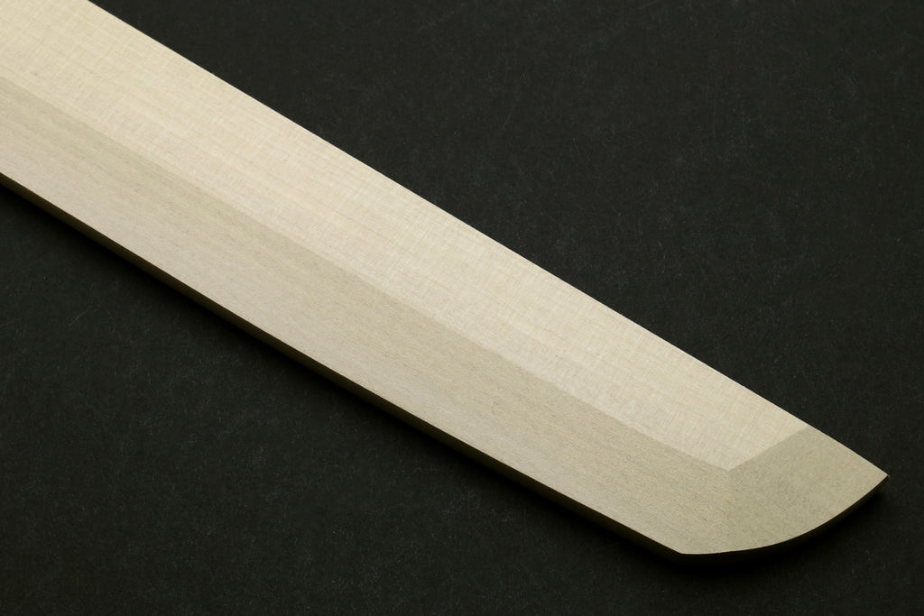 Natural magnolia wooden saya cover with smooth curved edge