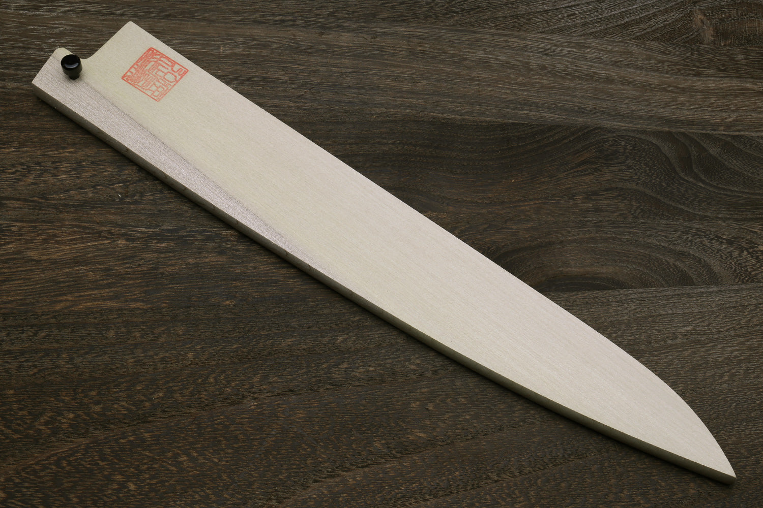 Natural magnolia wood saya blade protector with black end caps