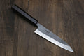 Yoshihiro Kurouchi petty utility knife with dark handle and stainless blade