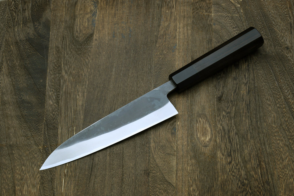 Yoshihiro Kurouchi petty utility knife, stainless blade with dark handle