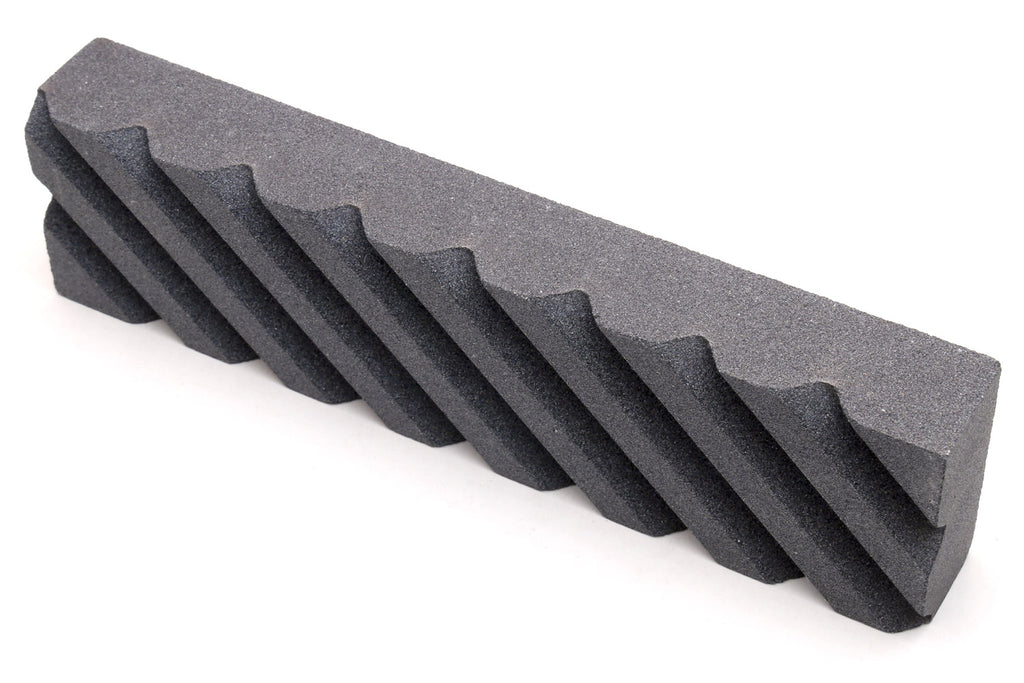 Sharpening stone fixer, black abrasive block with ribbed grooves