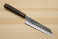 6-inch Japanese utility knife with dark kurouchi blade and ebony handle