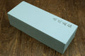 Yoshihiro Toishi 400-grit whetstone sharpening stone, light blue block with logo markings