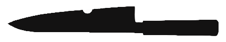 Black silhouette of a chipped knife