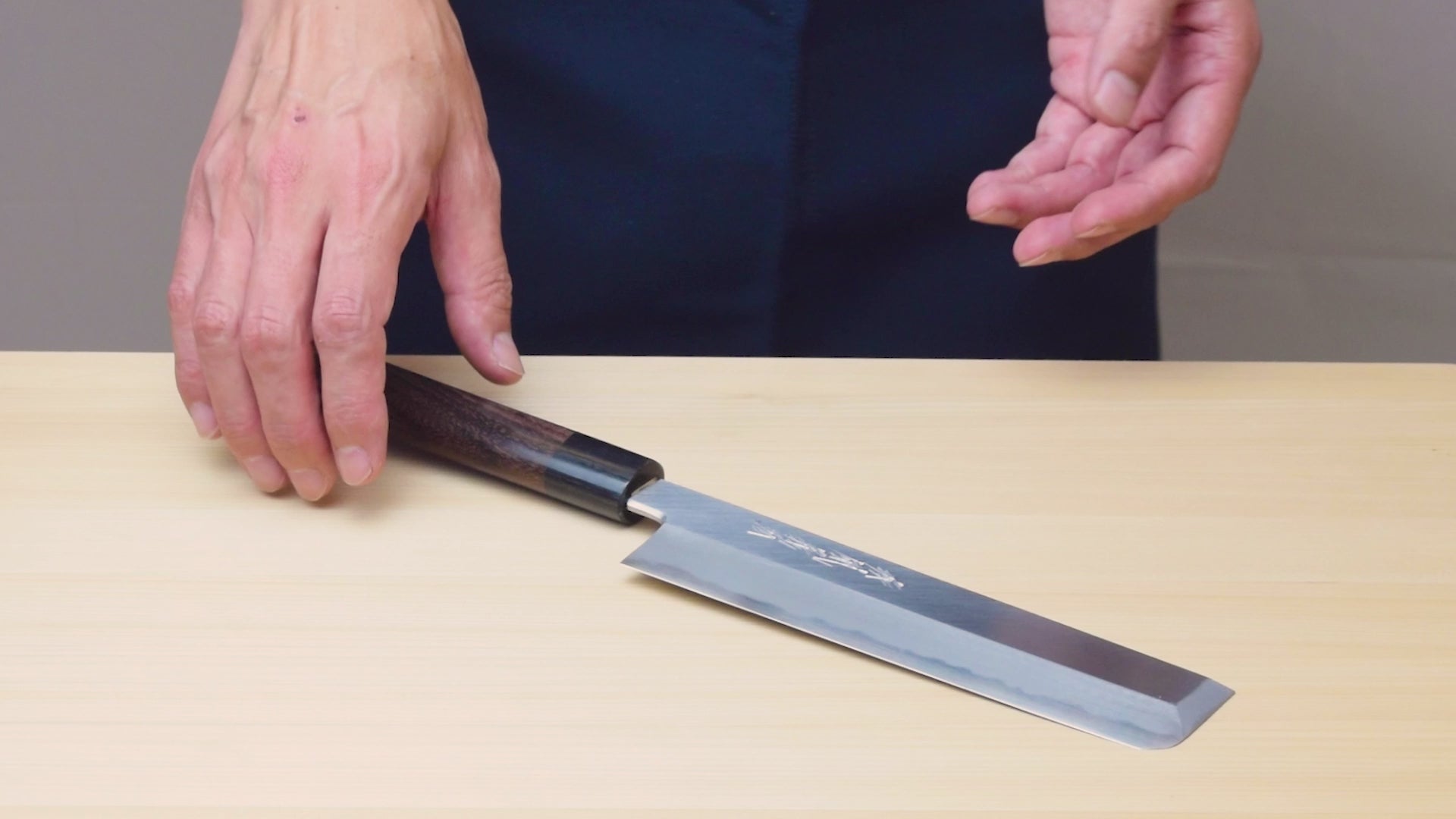 Yoshihiro Kasumi White Steel Edo Usuba Traditional Japanese Vegetable Chopping Chef Knife, Magnolia Handle