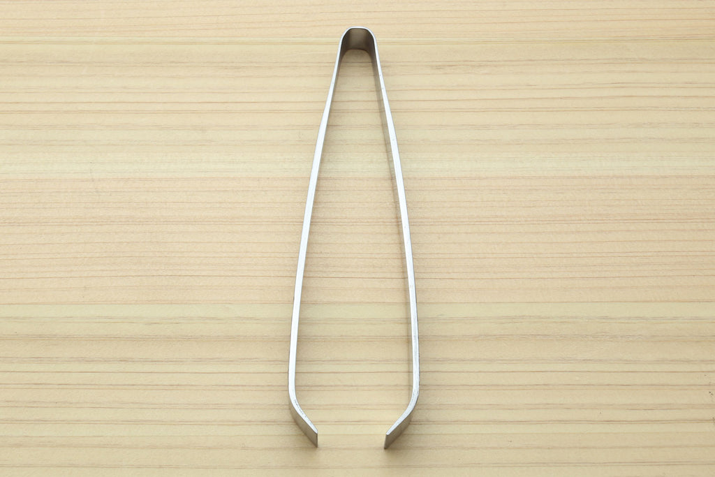 Stainless steel tweezer tool with U-shaped frame, slim pointed ends