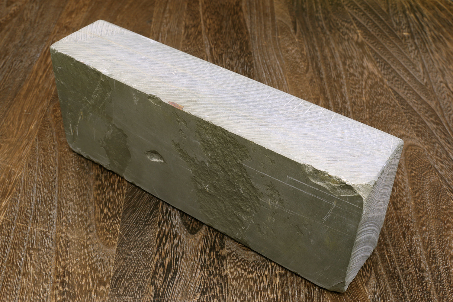 Natural whetstone finishing stone, rectangular dark gray stone block