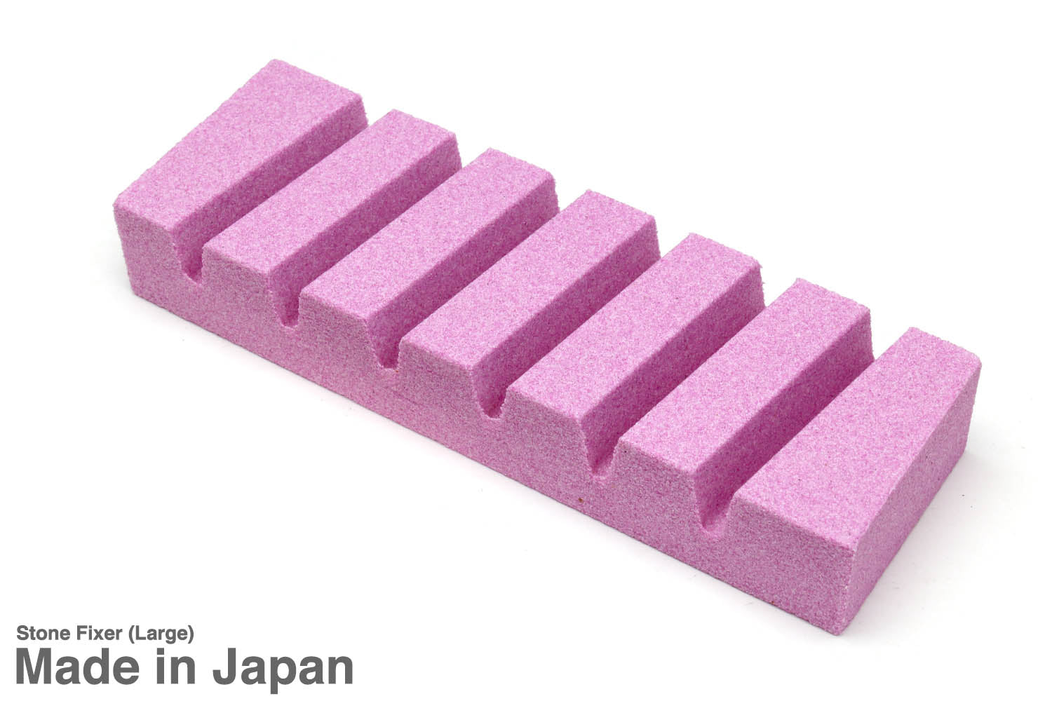 X-Large stone fixer with stacked rectangular purple bars, Made in Japan.