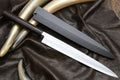 Yanagi sushi knife with stainless steel blade and dark rosewood handle