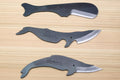 3-piece whale-shaped Japanese utility knife set with dark kurouchi steel blades
