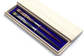 Chopsticks set in light wooden box with blue insert lining