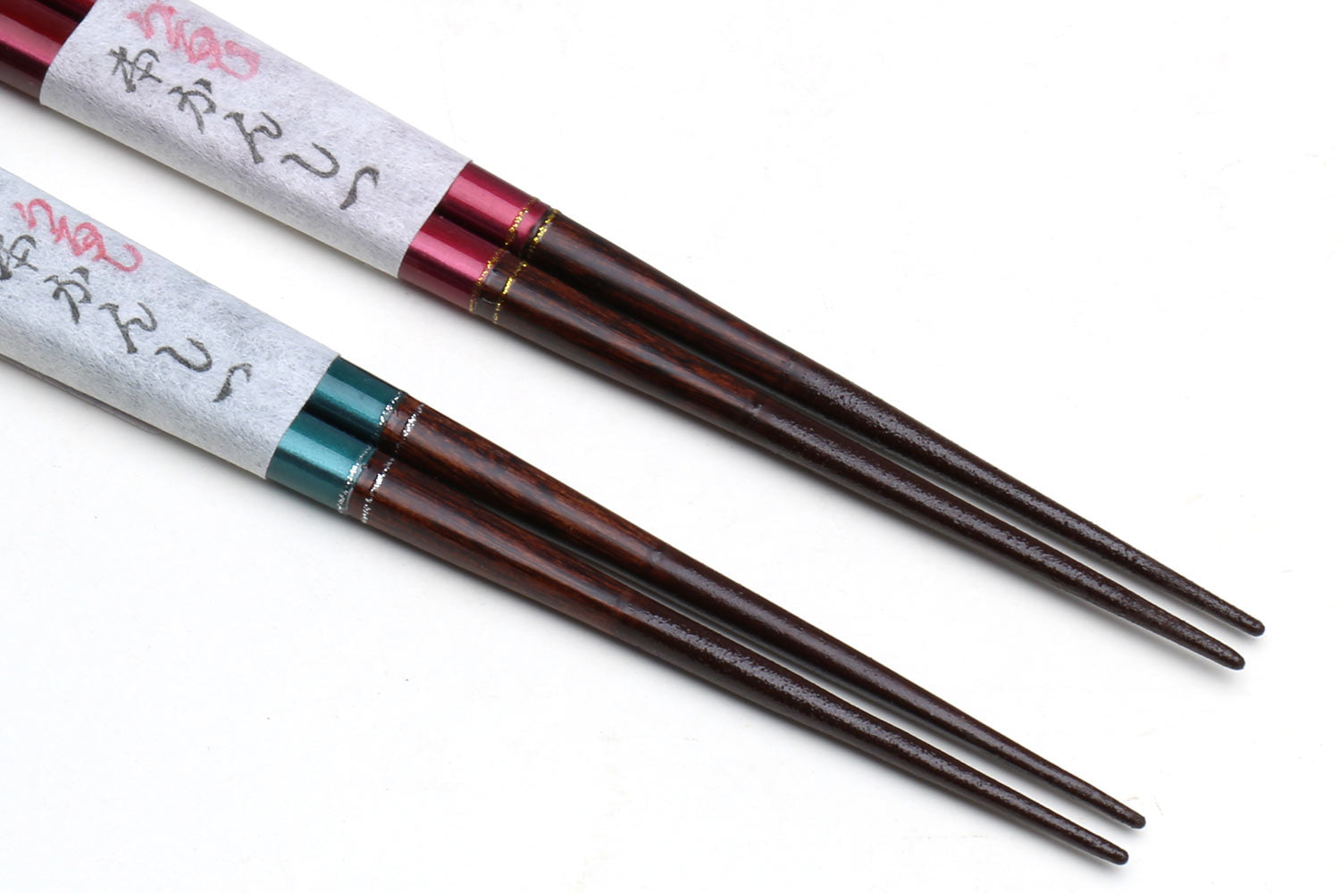 Glitter lacquer chopsticks, dark brown with silver speckle tips