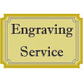 Engraving service label with engraved text