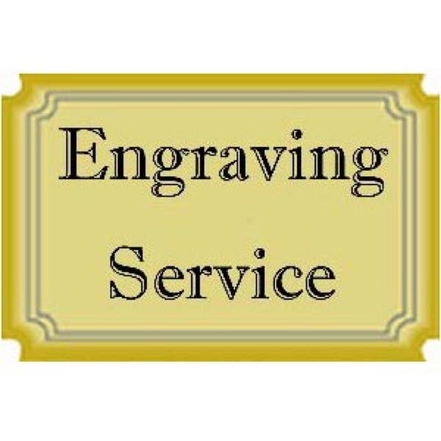 Engraving service label with engraved text