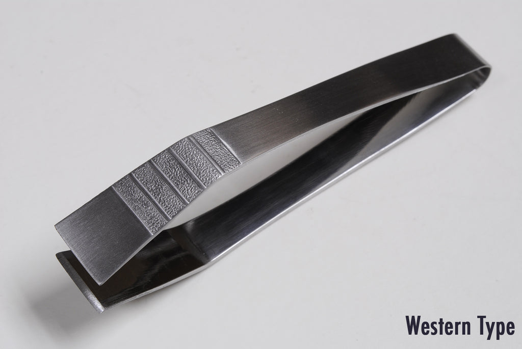 Non-slip fish bone tweezers with textured grip on dark metal jaws.