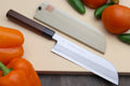 Traditional Japanese vegetable chef knife with blue steel blade and rosewood handle